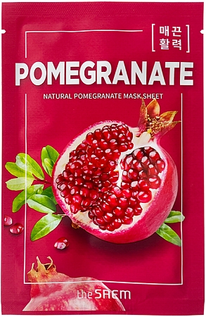 The Saem~Регенерирующая тканевая маска для упругости кожи~Natural Pomegranate Mask Sheet